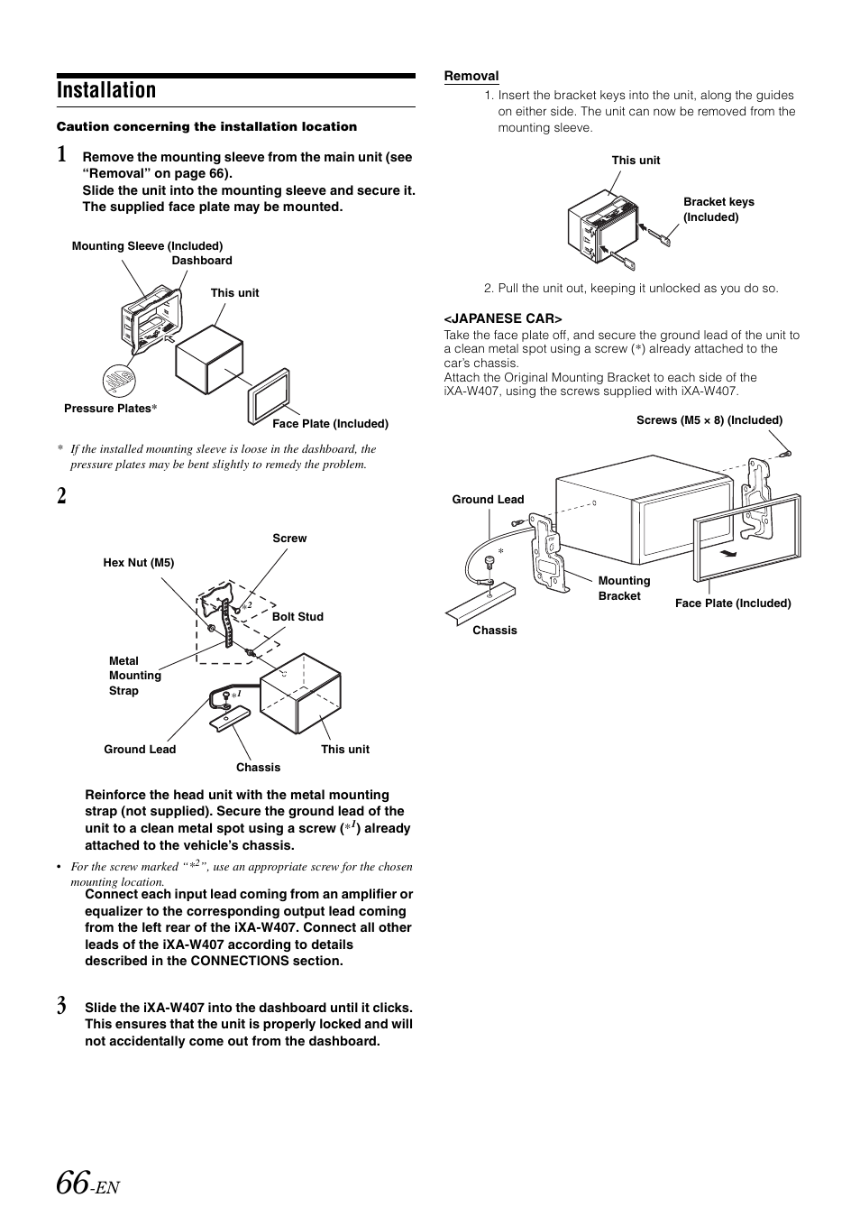Installation | Alpine IXA-W407 User Manual | Page 68 / 76