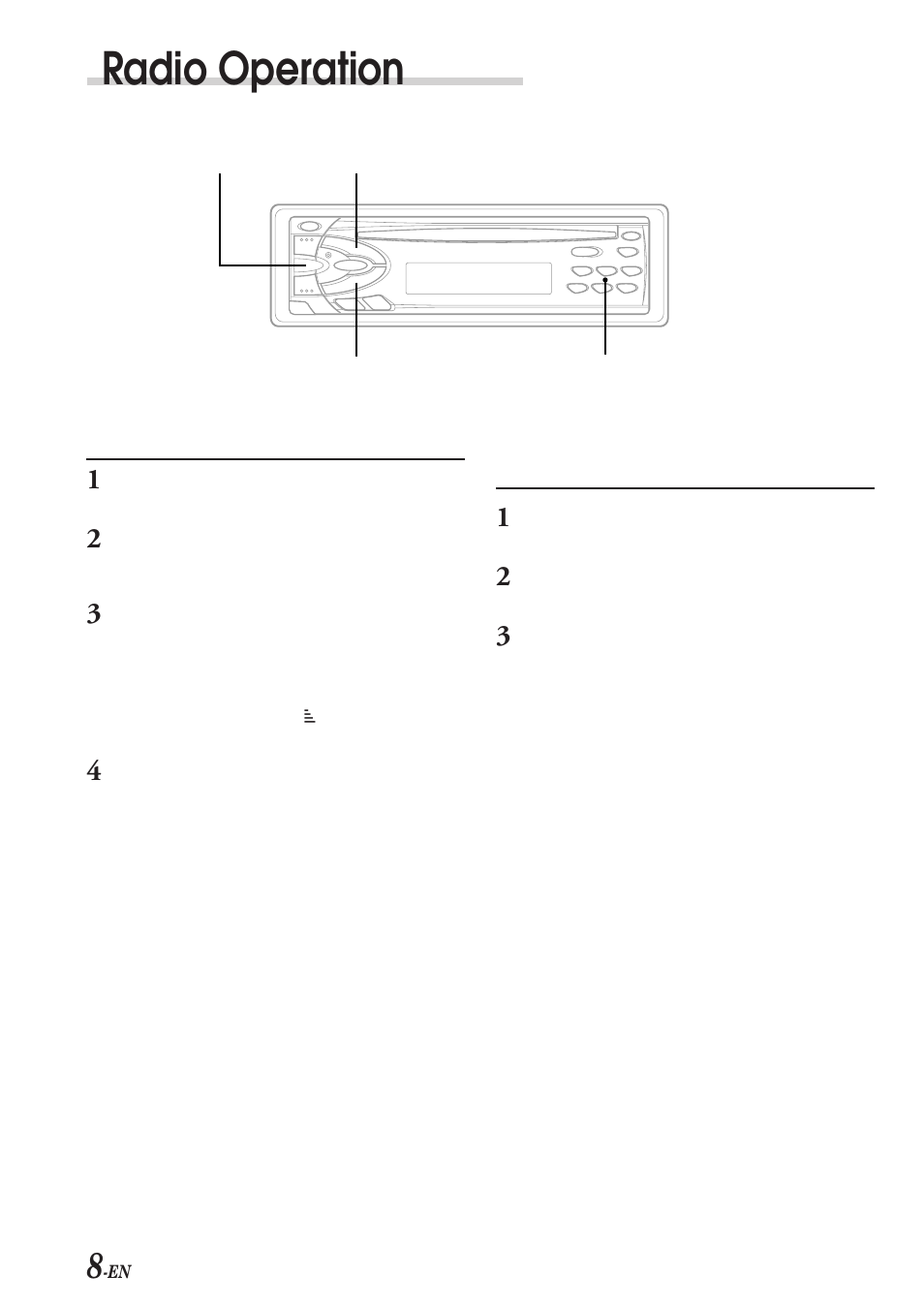 Radio operation, Manual storing of station presets | Alpine CDE-7853E User Manual | Page 10 / 19