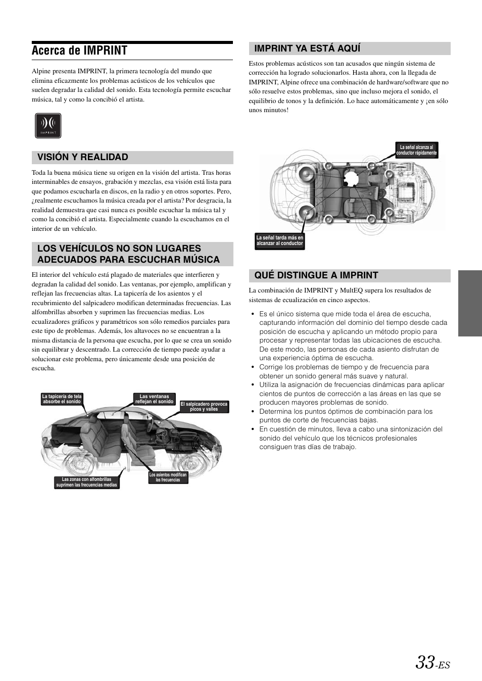 Acerca de imprint, Imprint ya está aquí qué distingue a imprint | Alpine cda-9884 User Manual | Page 123 / 131