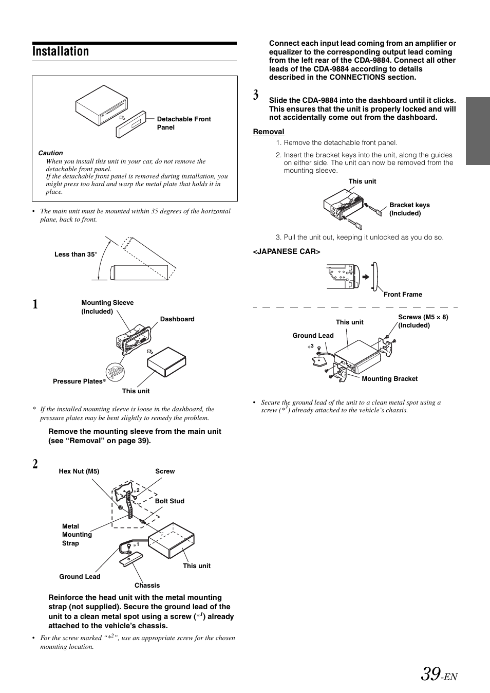 Installation | Alpine cda-9884 User Manual | Page 41 / 131