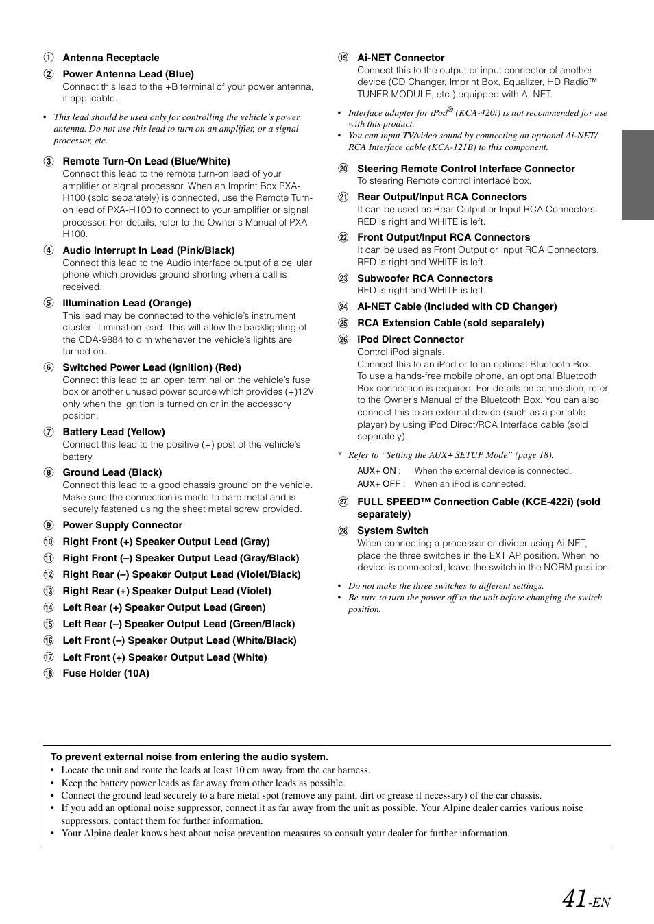 Alpine cda-9884 User Manual | Page 43 / 131