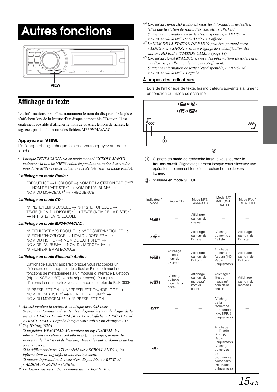 Autres fonctions, Affichage du texte | Alpine cda-9884 User Manual | Page 61 / 131