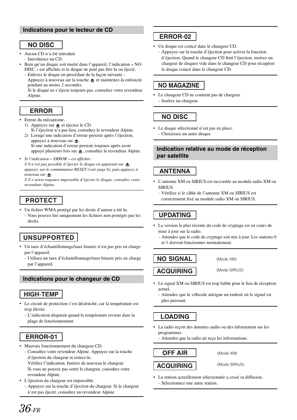 Acquiring | Alpine cda-9884 User Manual | Page 82 / 131