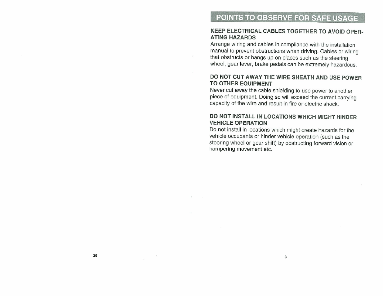 Points to observe for safe usage | Alpine 7909 User Manual | Page 3 / 16