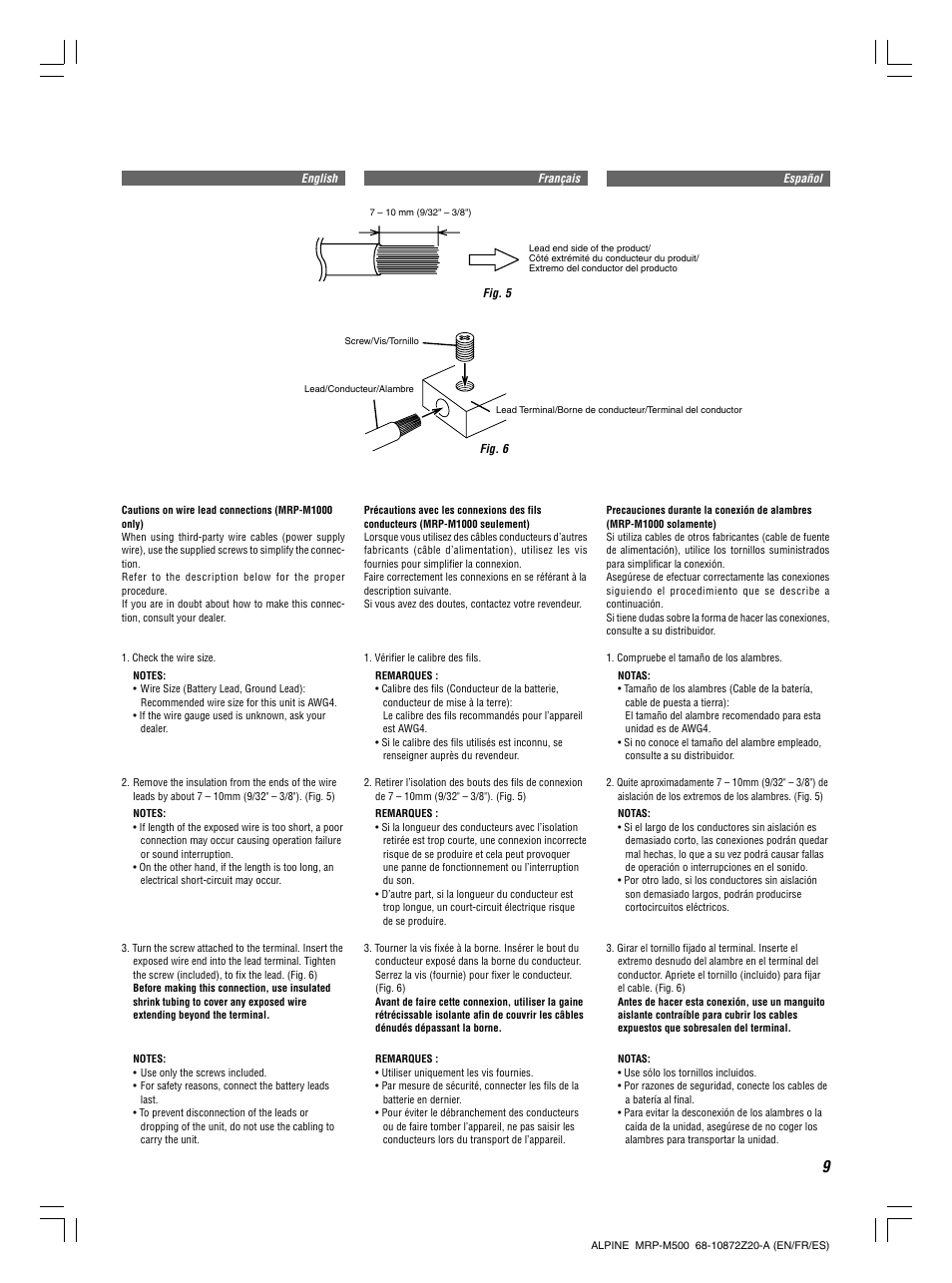 Alpine MRP-M500 User Manual | Page 9 / 16