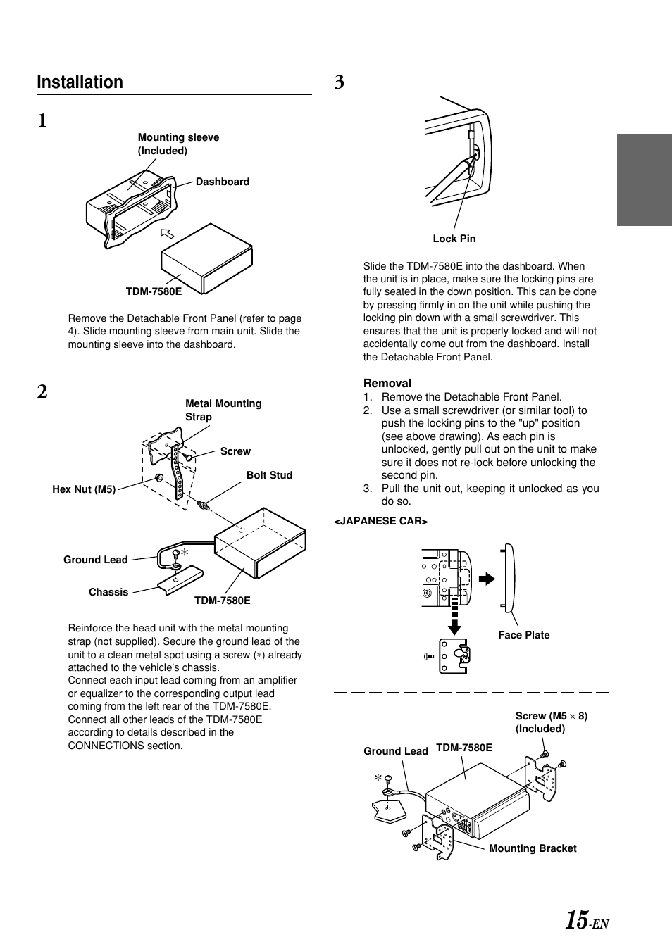 Installation | Alpine TDM-7580E User Manual | Page 17 / 19