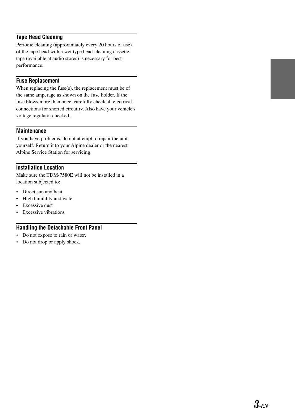Alpine TDM-7580E User Manual | Page 5 / 19