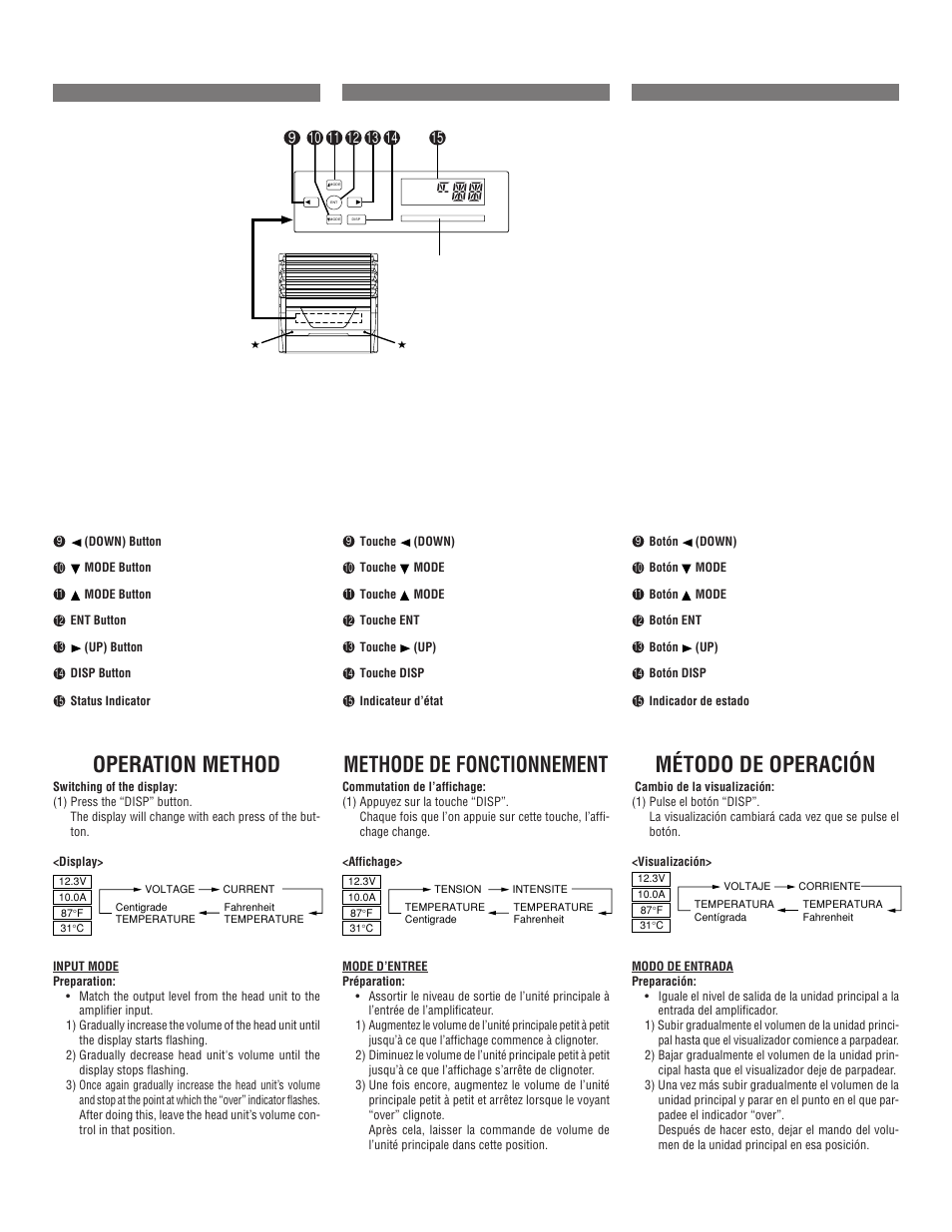 Methode de fonctionnement, Método de operación, Operation method | Alpine MRD-M501 User Manual | Page 9 / 20