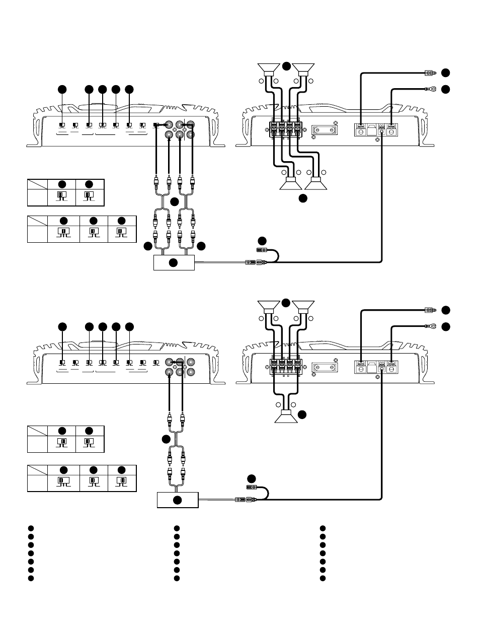 Español français english, English, Rca extension cable (sold separately) | Head unit etc, Subwoofer, Front speakers, Rear speakers, Front, Rear [français, Câble de rallonge rca (vendu séparément) | Alpine MRV-F409 User Manual | Page 12 / 16