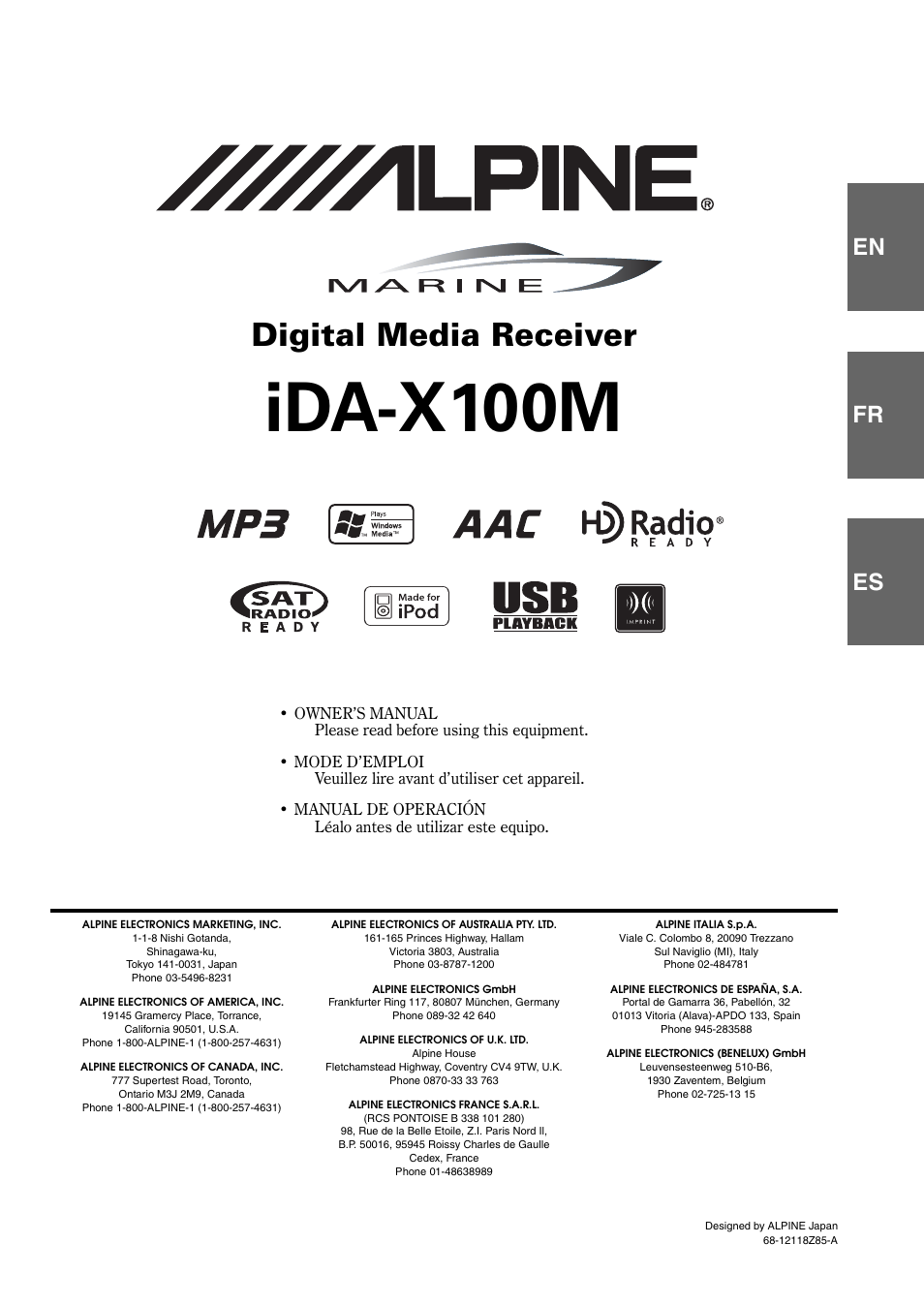 Alpine iDA-X100M User Manual | 135 pages