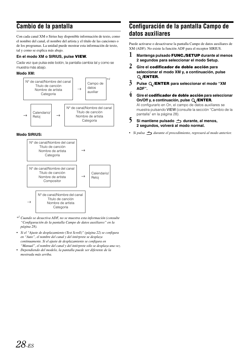Cambio de la pantalla, Configuración de la pantalla campo de datos, Auxiliares | Alpine iDA-X100M User Manual | Page 119 / 135