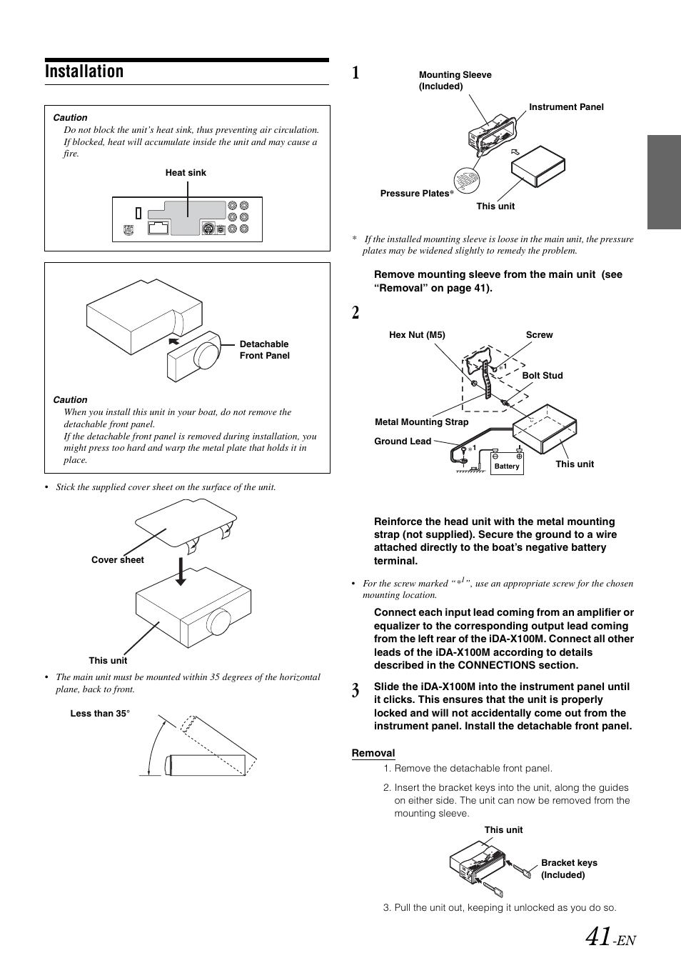 Installation | Alpine iDA-X100M User Manual | Page 42 / 135