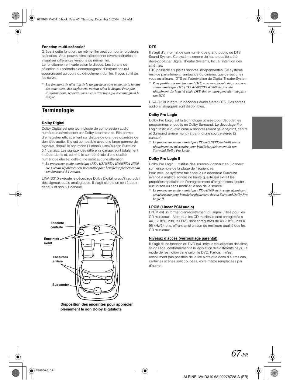 Terminologie | Alpine IVA-D310 User Manual | Page 151 / 253