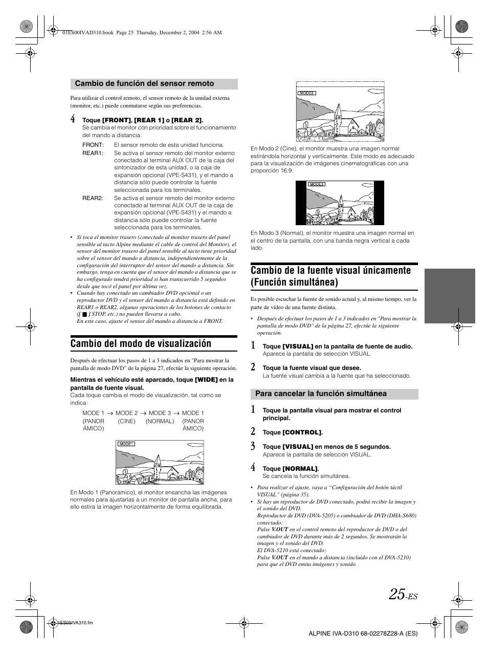 Cambio del modo de visualización | Alpine IVA-D310 User Manual | Page 195 / 253
