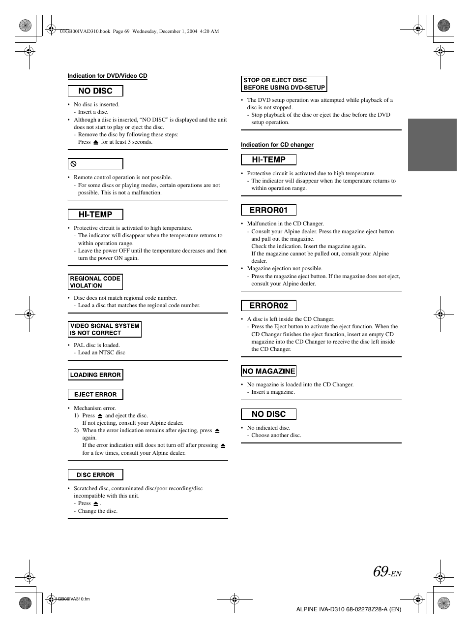 Alpine IVA-D310 User Manual | Page 71 / 253