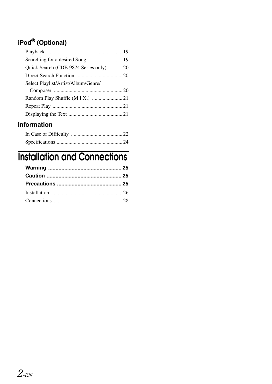 Installation and connections | Alpine CDE-9872RE User Manual | Page 4 / 31