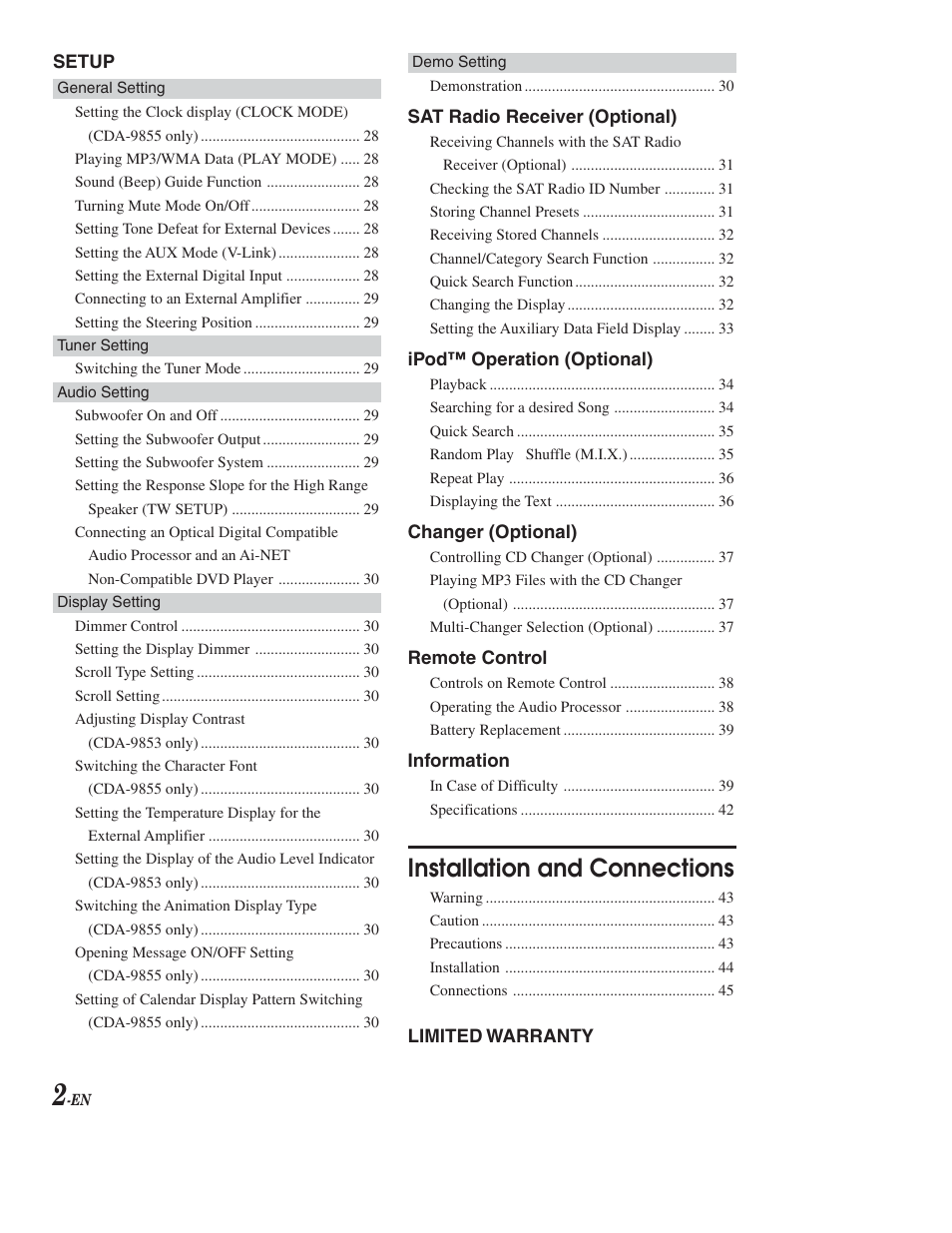 Installation and connections | Alpine CDA-9853 User Manual | Page 3 / 55