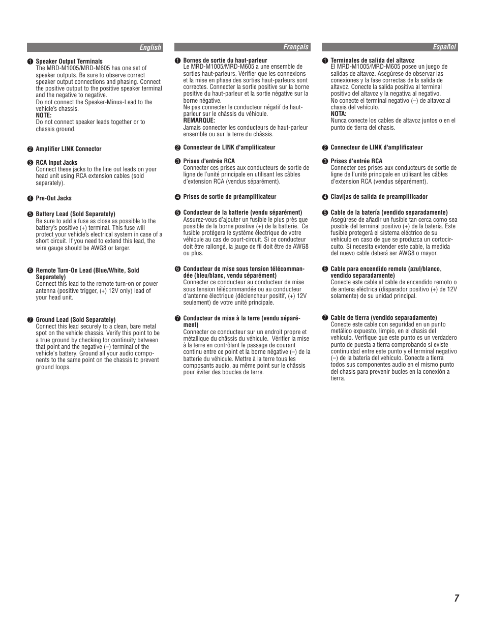 Alpine MRD-M1005 User Manual | Page 7 / 20