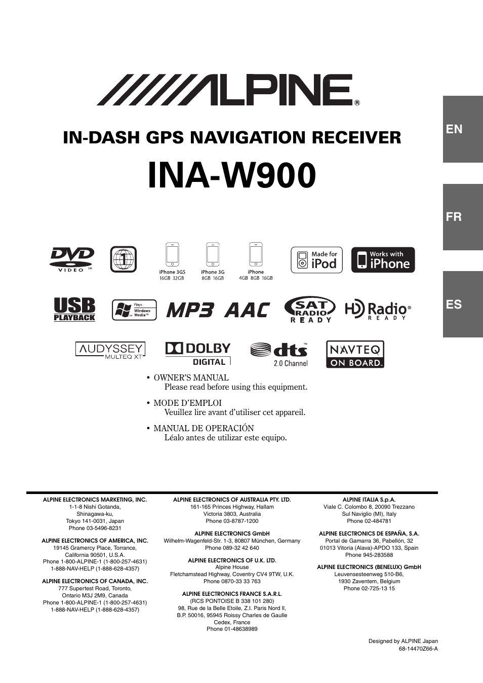 Alpine INA-W900 User Manual | 101 pages