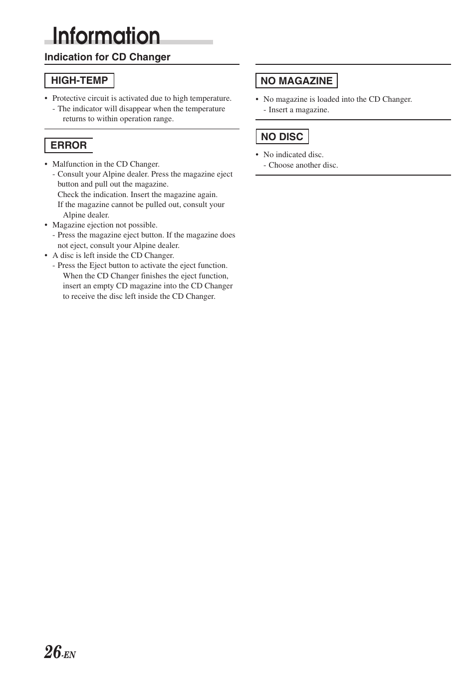 Information | Alpine CDA-7969R User Manual | Page 28 / 34