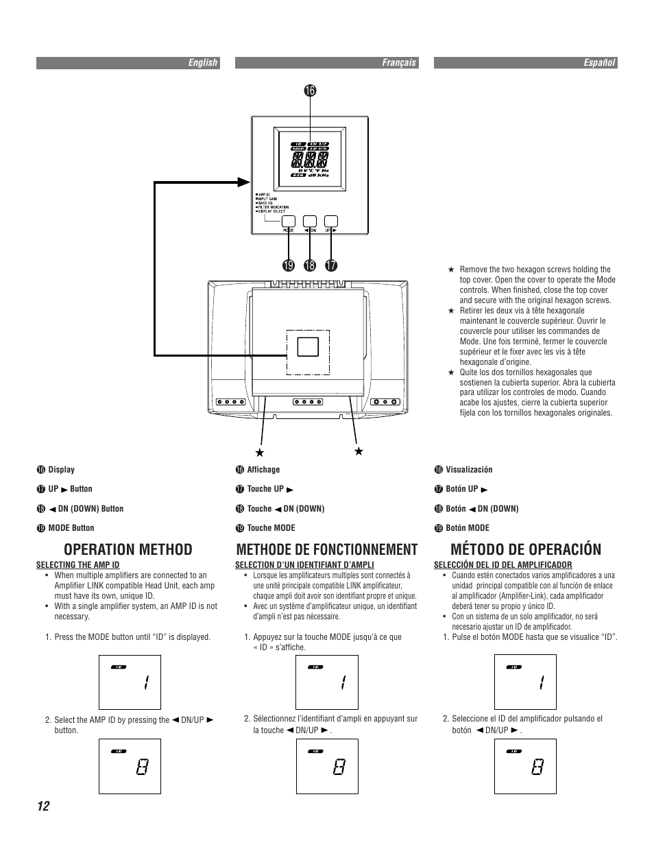 Operation method, Methode de fonctionnement, Método de operación | Alpine MRV-F345 User Manual | Page 12 / 24