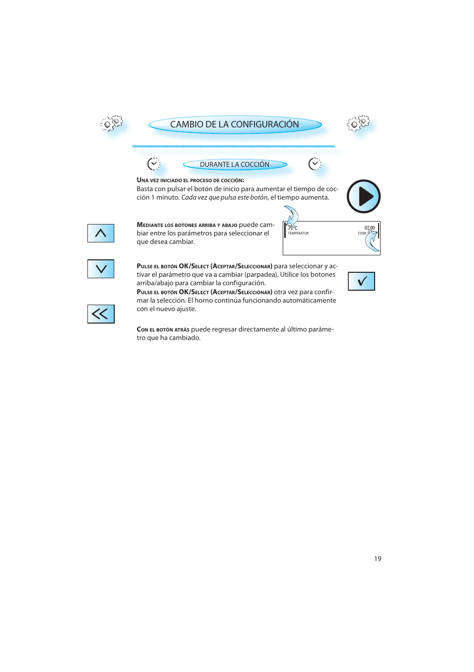 Cambio de la configuración | Whirlpool AMW 598 IX User Manual | Page 19 / 40