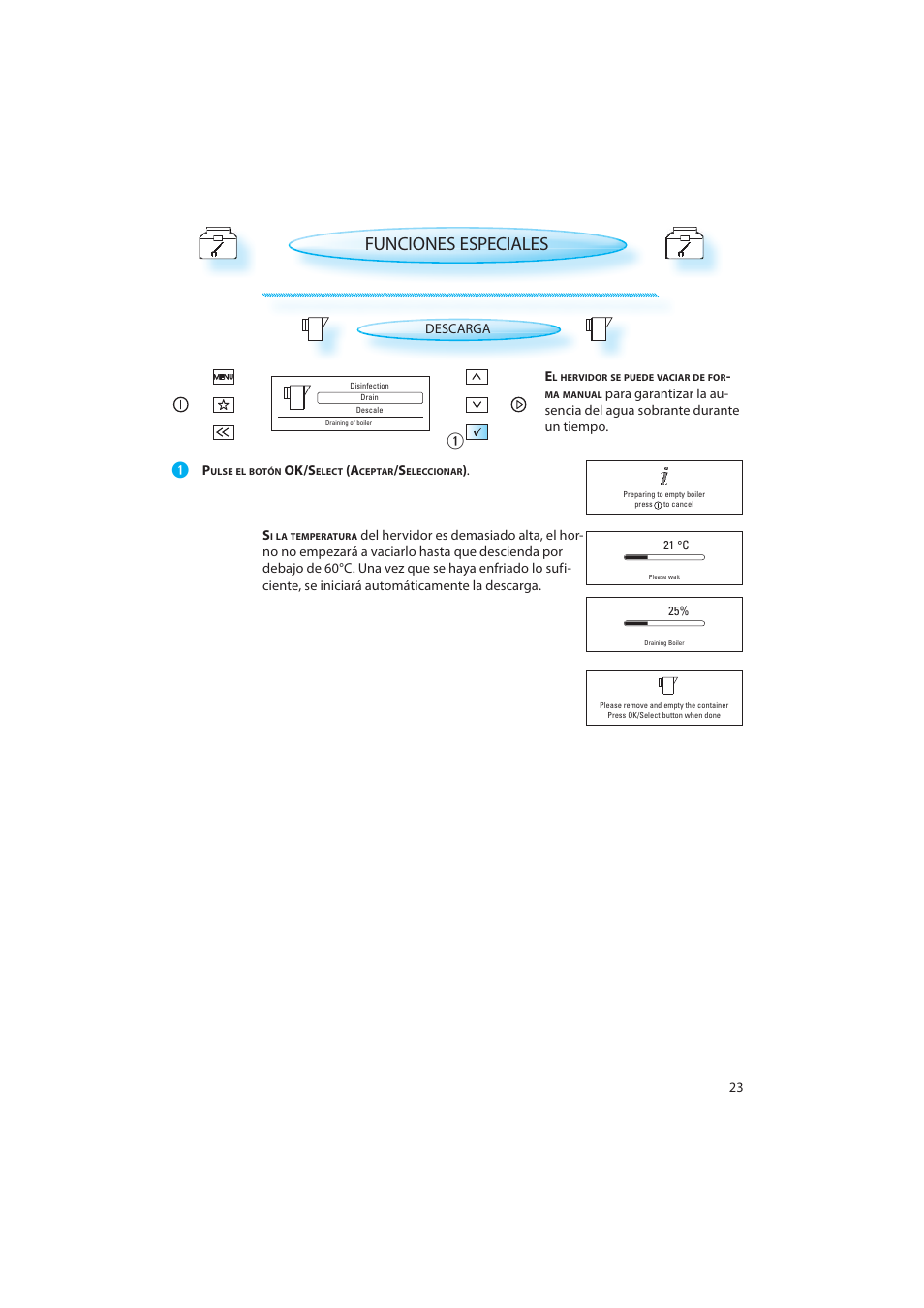 Funciones especiales | Whirlpool AMW 598 IX User Manual | Page 23 / 40