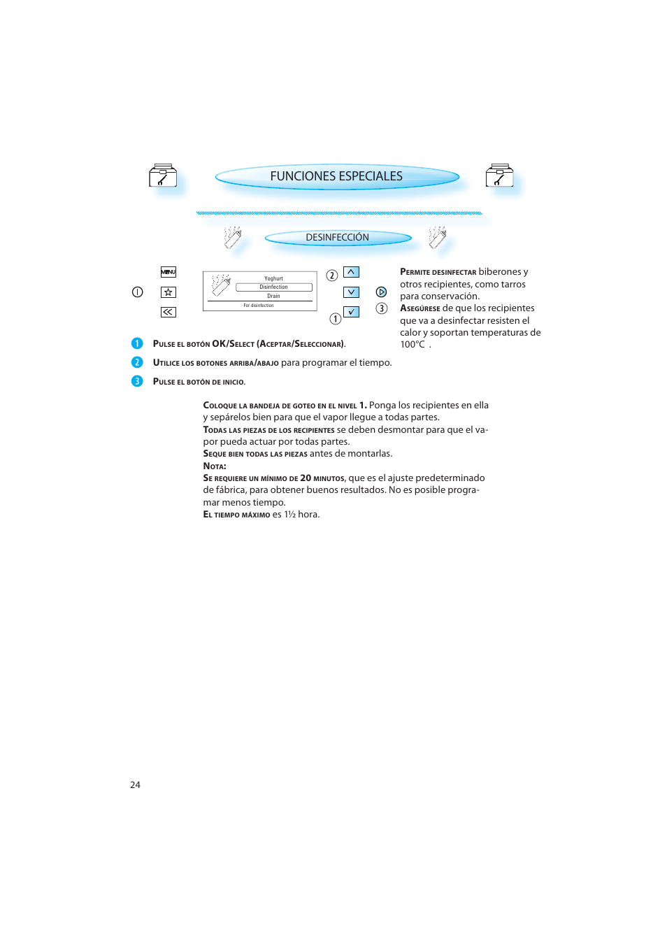 Funciones especiales | Whirlpool AMW 598 IX User Manual | Page 24 / 40