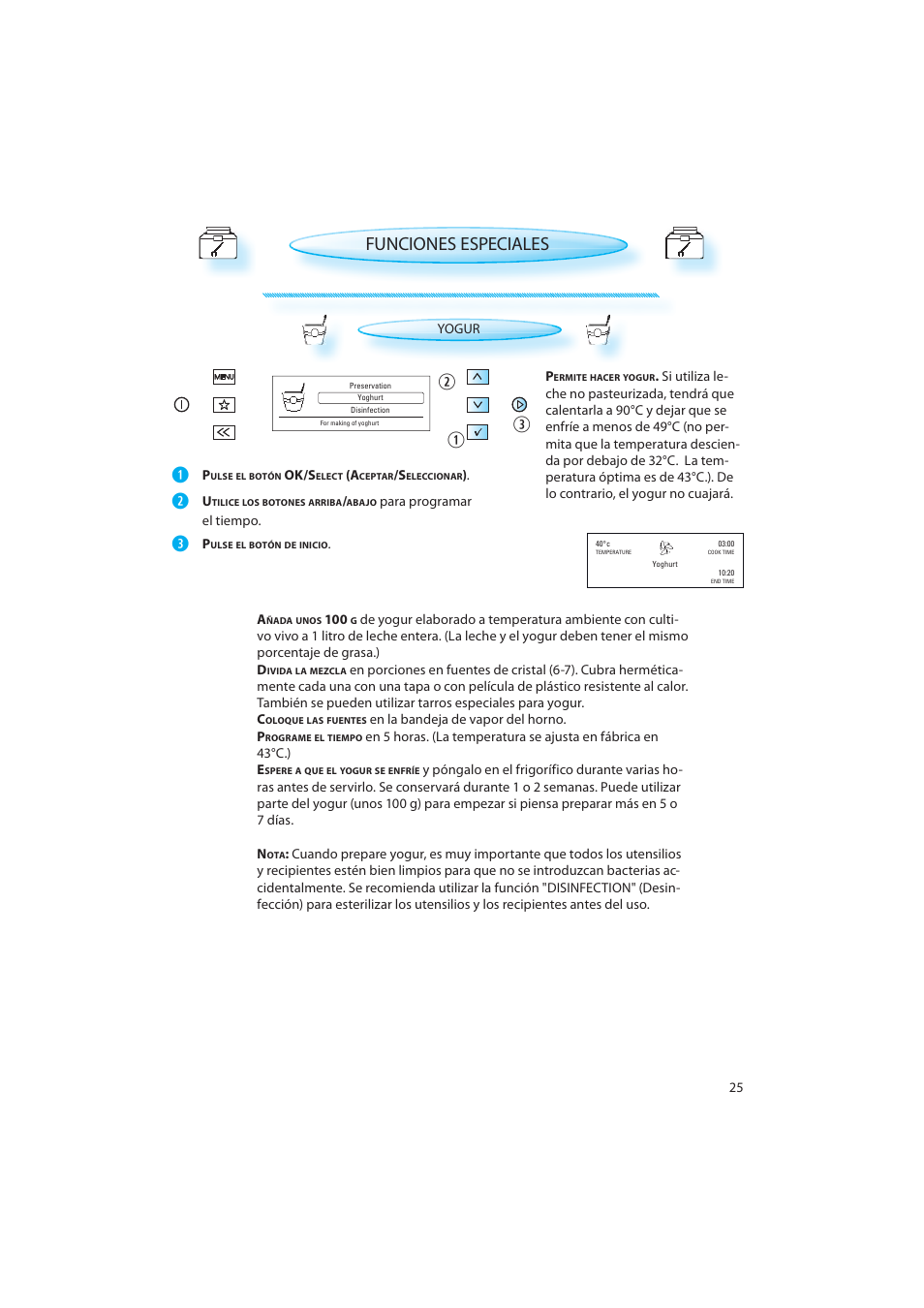 Funciones especiales | Whirlpool AMW 598 IX User Manual | Page 25 / 40