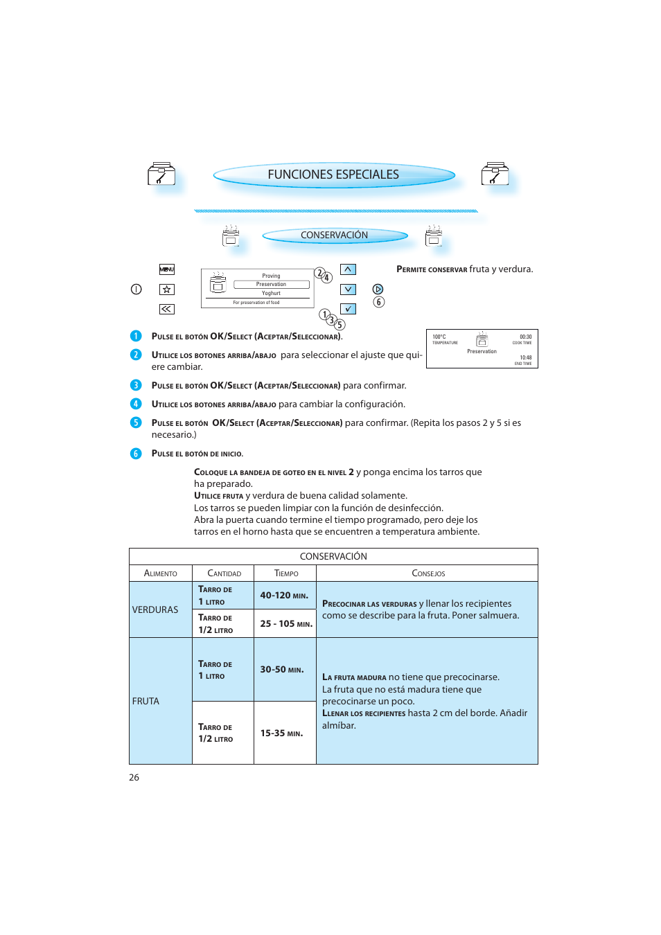 Funciones especiales | Whirlpool AMW 598 IX User Manual | Page 26 / 40