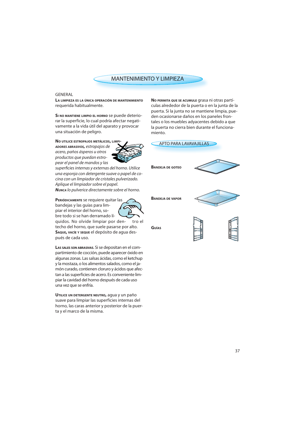 Mantenimiento y limpieza | Whirlpool AMW 598 IX User Manual | Page 37 / 40