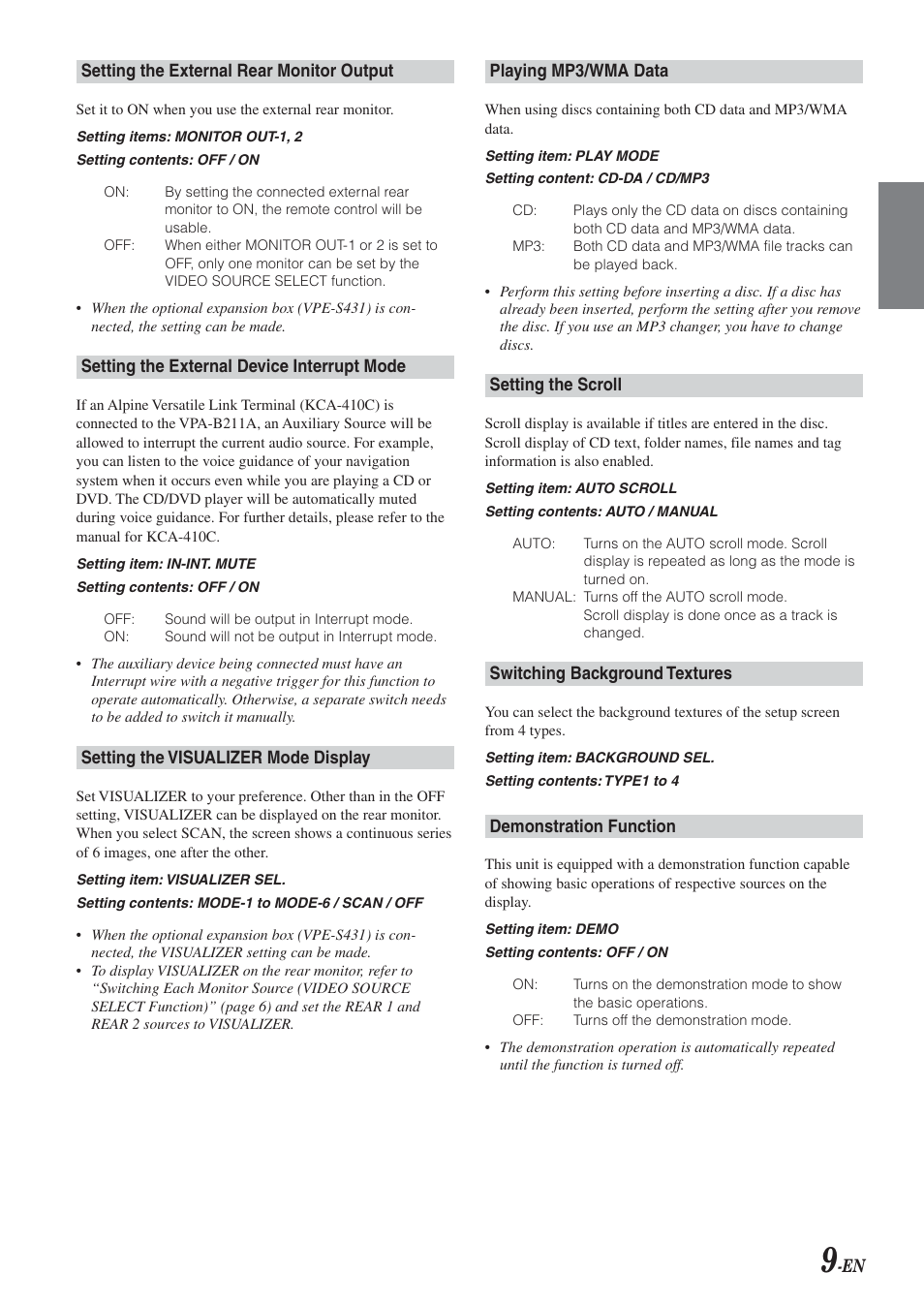 Alpine VPA-B211A User Manual | Page 10 / 29