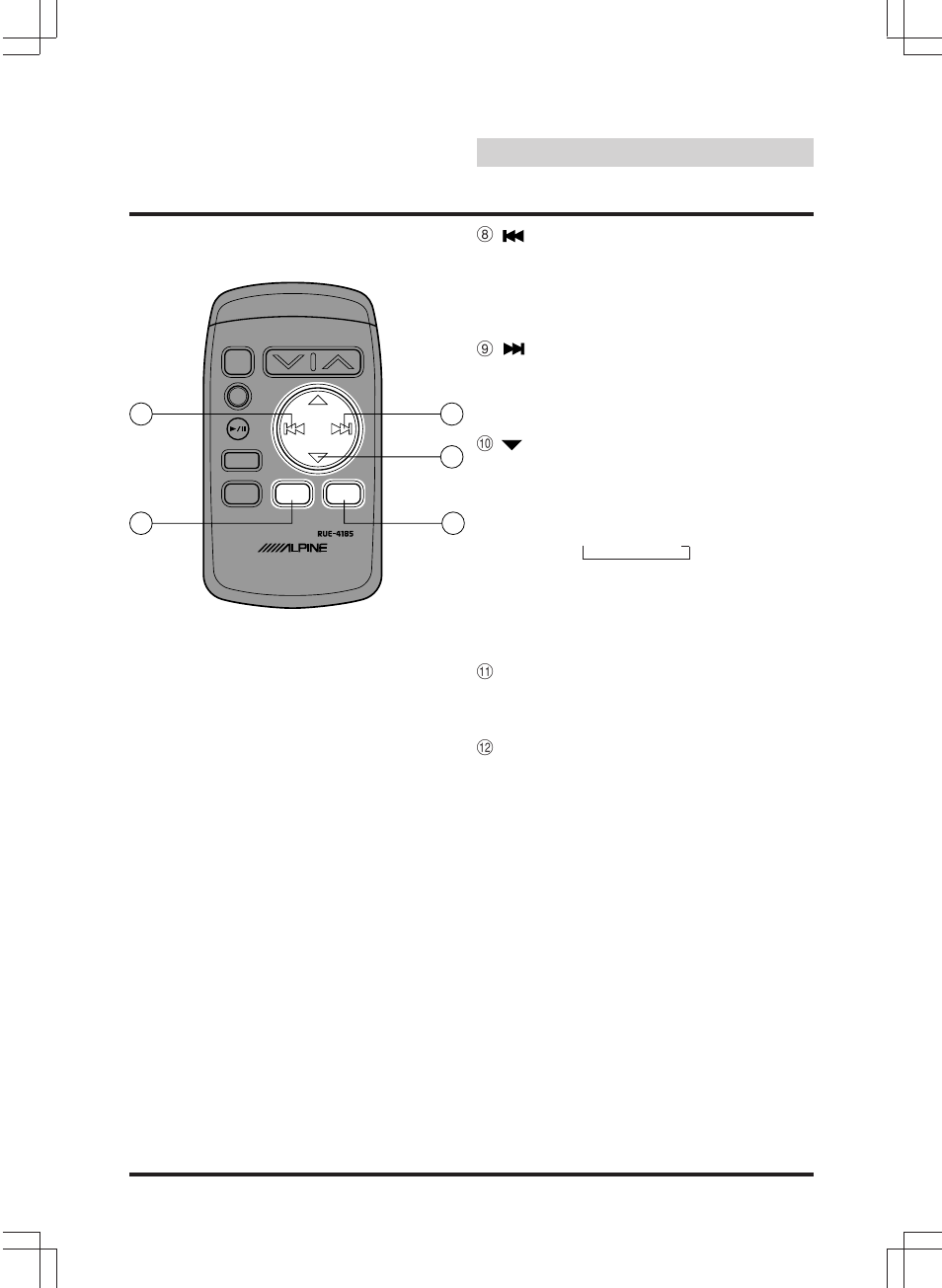 Remote control | Alpine CDA-7846E User Manual | Page 47 / 55