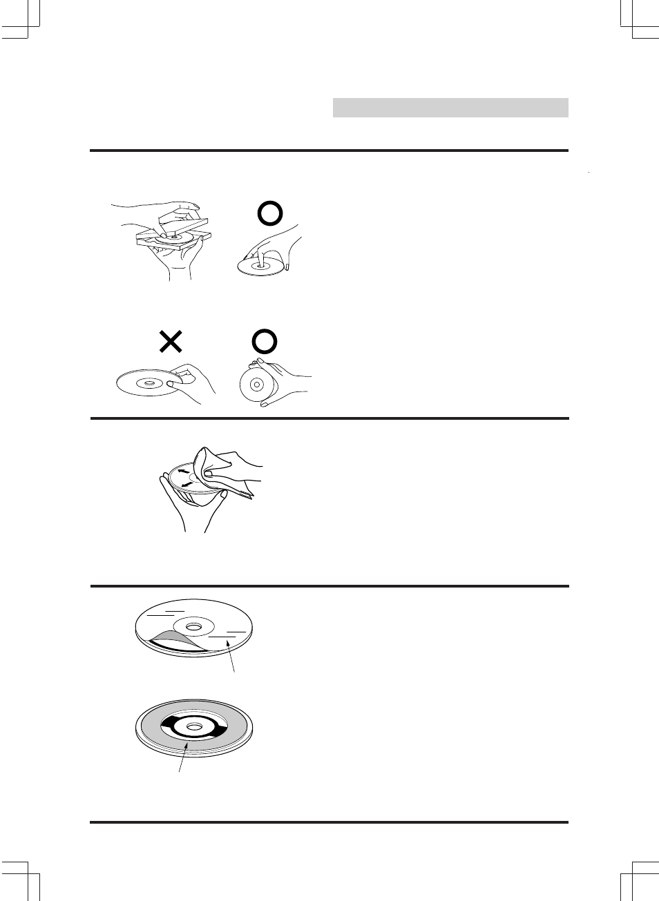 Disc care, Correct handling, Disc cleaning | Disc accessories | Alpine CDA-7846E User Manual | Page 49 / 55