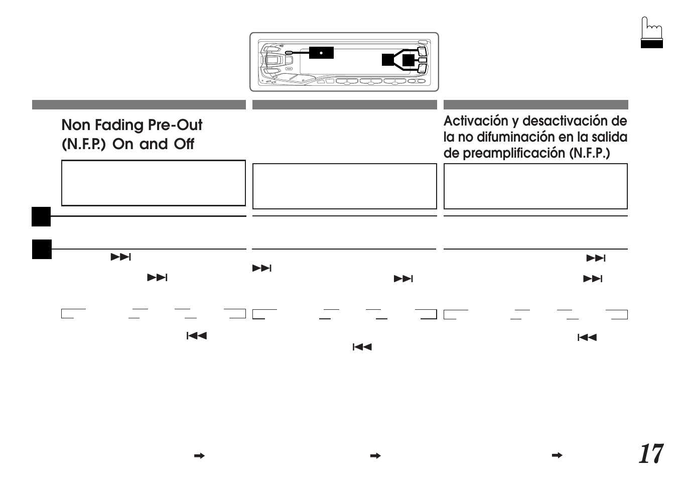 Non fading pre-out (n.f.p.) on and off | Alpine MDA-7755 User Manual | Page 17 / 96