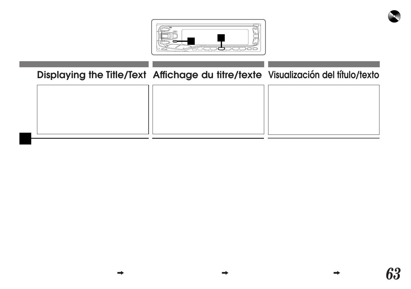 Visualización del título/texto, Affichage du titre/texte, Displaying the title/text | Alpine MDA-7755 User Manual | Page 63 / 96