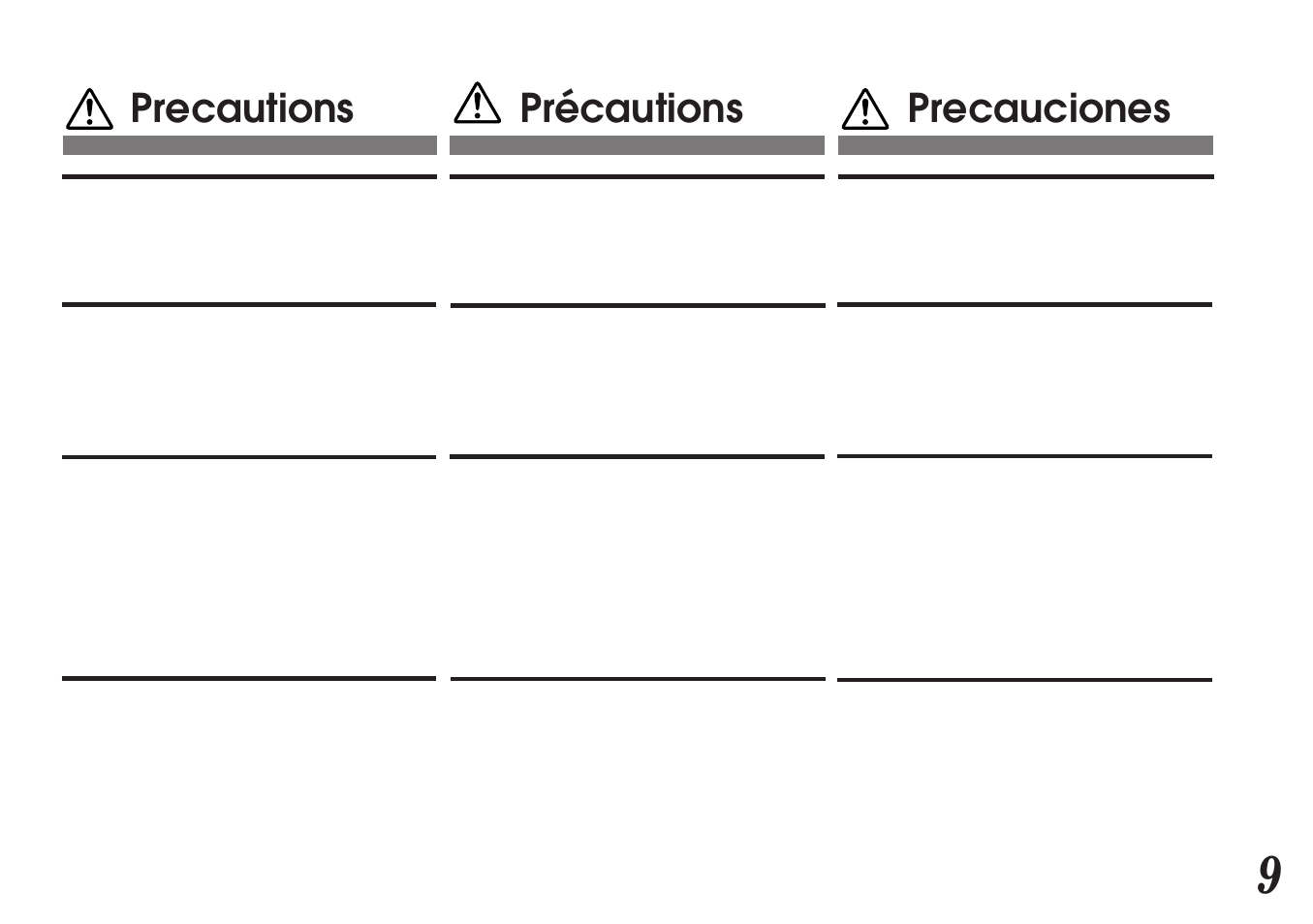 Precautions précautions precauciones | Alpine MDA-7755 User Manual | Page 9 / 96