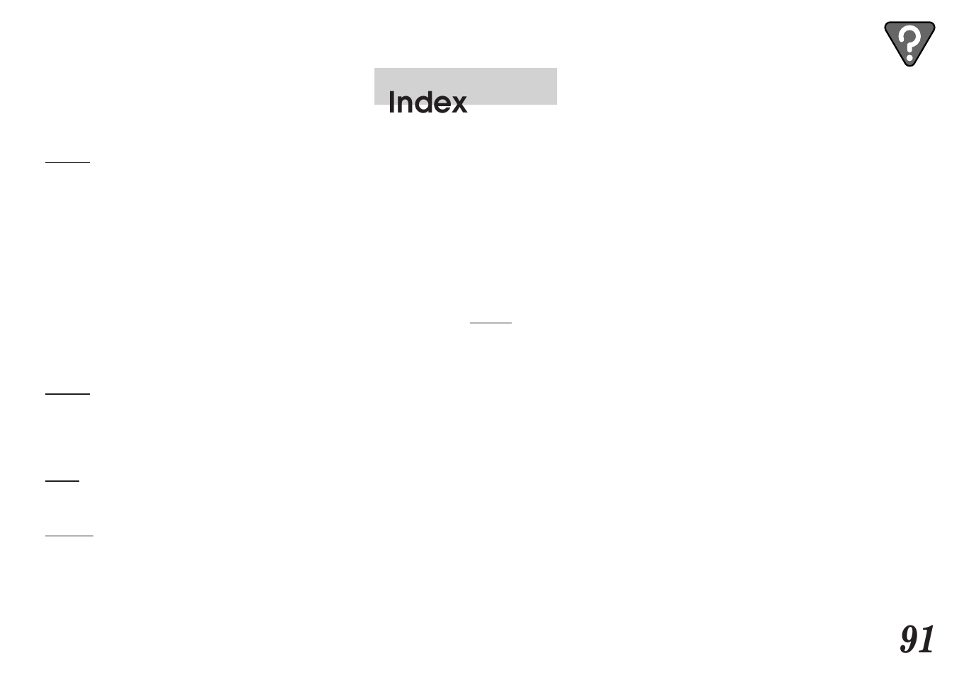Index | Alpine MDA-7755 User Manual | Page 91 / 96