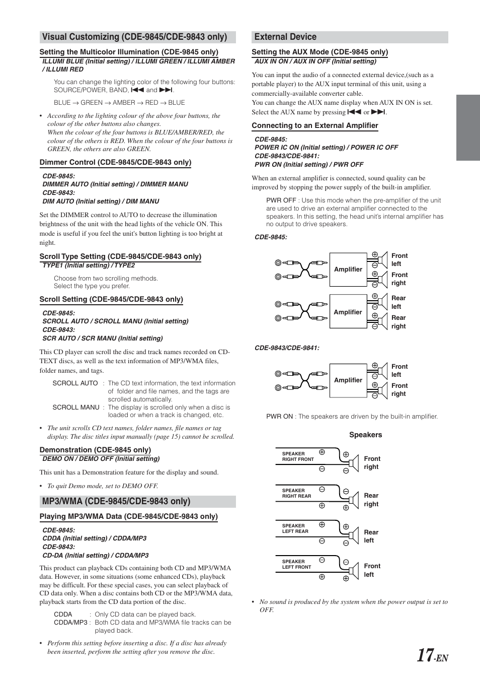 En external device | Alpine CDE-9843 User Manual | Page 18 / 72