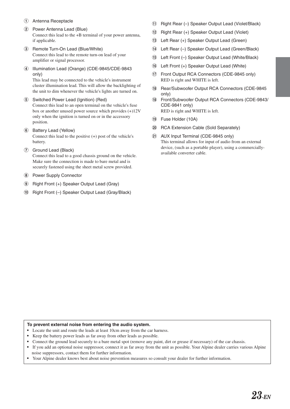 Alpine CDE-9843 User Manual | Page 24 / 72