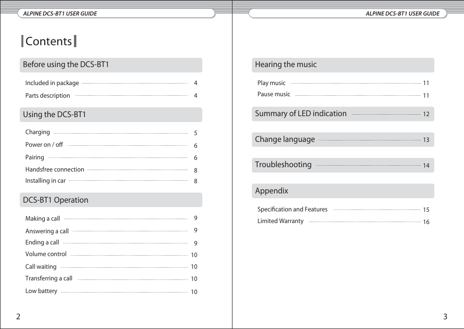 Alpine DCS-BT1 User Manual | Page 2 / 10