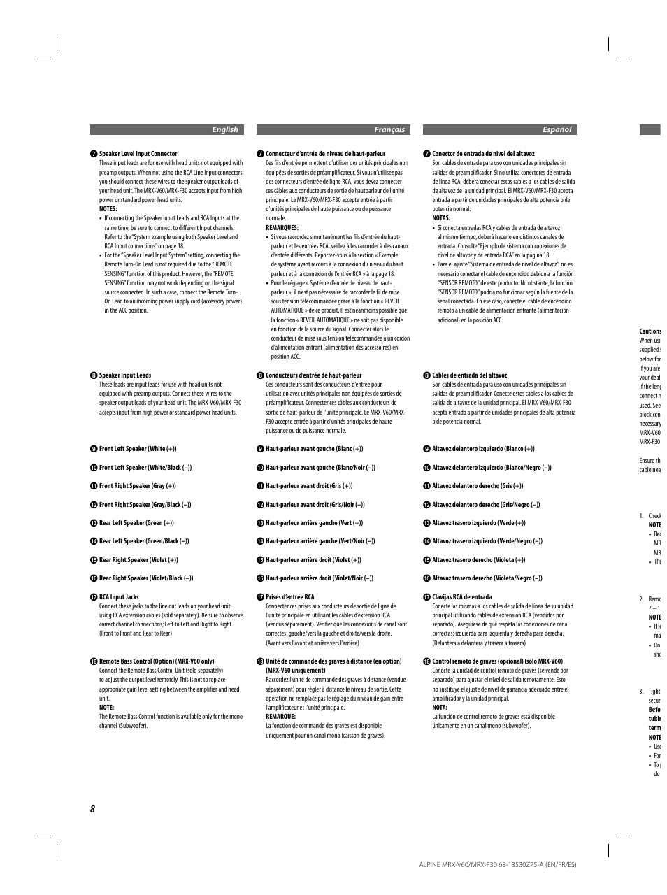 Alpine MRX-F30 User Manual | Page 8 / 20