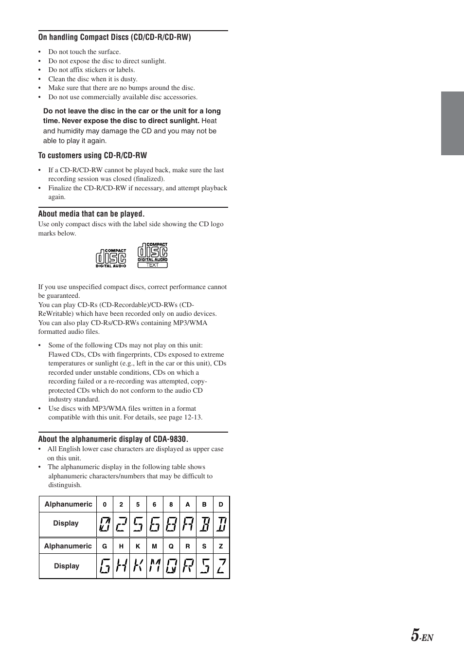 Alpine HDA-5460 User Manual | Page 5 / 40