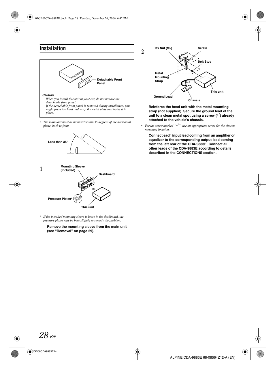 Installation | Alpine CDA-9883E User Manual | Page 29 / 33