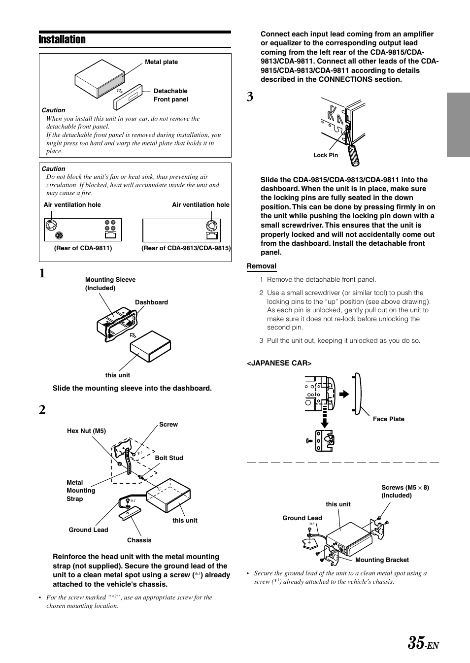 Installation | Alpine CDA-9813 User Manual | Page 37 / 43