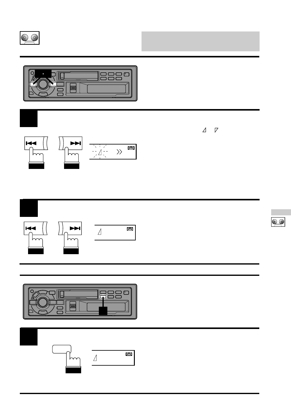 Cassette player operation, Fast forward and rewind, Blank skip (b.skip) | Alpine TDA-7553E User Manual | Page 29 / 56