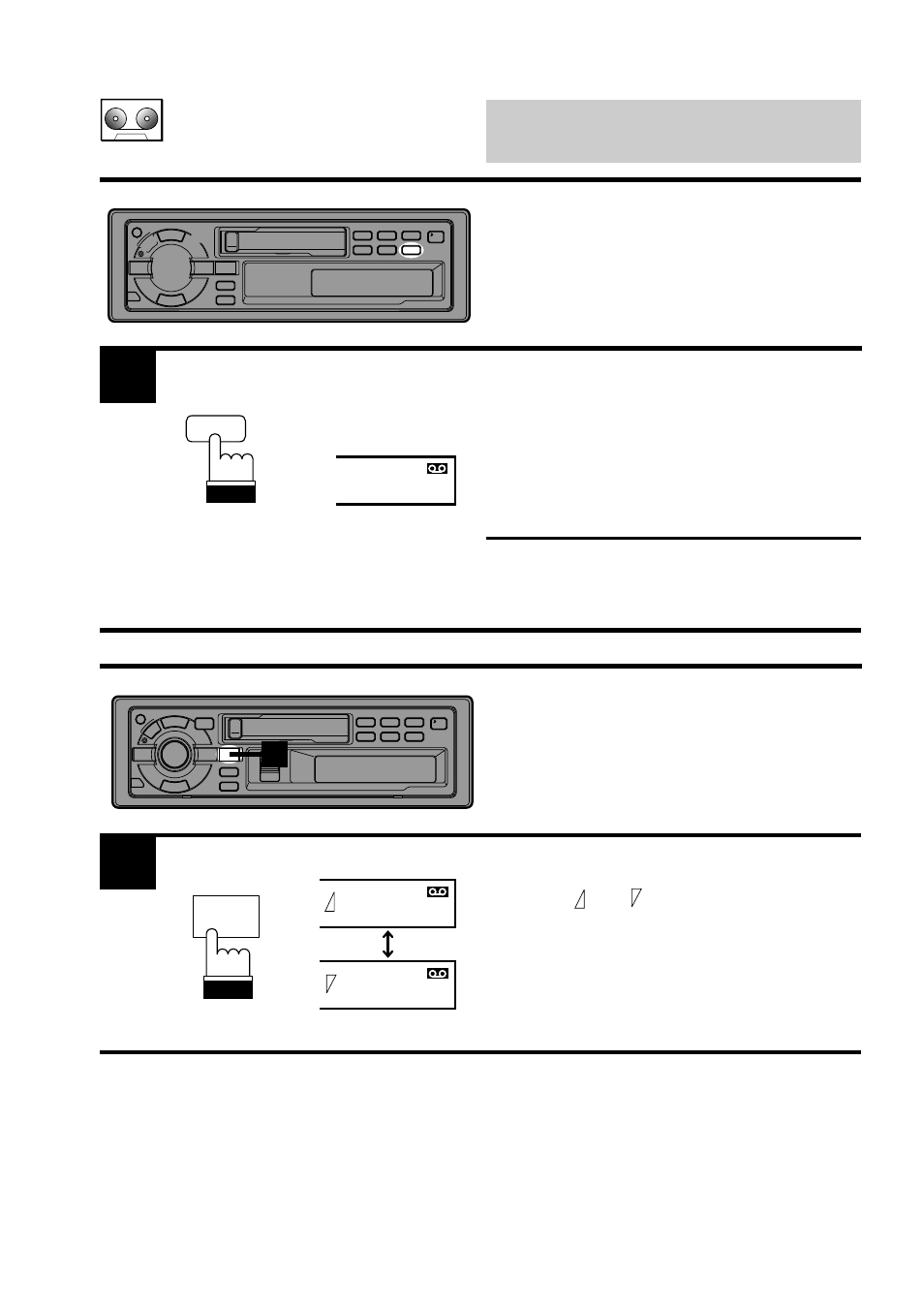 Cassette player operation scanning programs, Manual reverse | Alpine TDA-7553E User Manual | Page 30 / 56