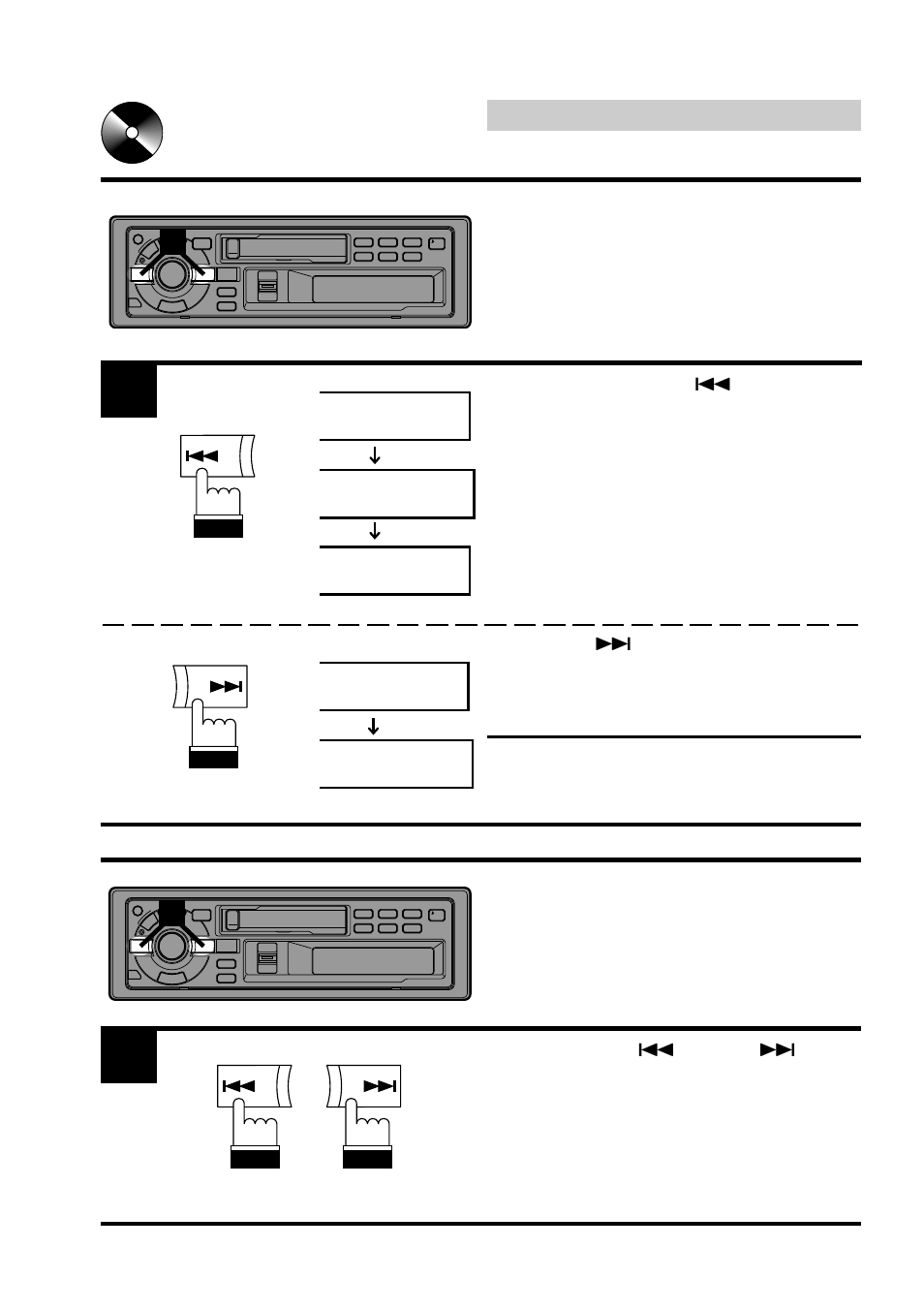 Cd shuttle operation, Music sensor (m.s.) skip, Fast forward and back- ward | Alpine TDA-7553E User Manual | Page 34 / 56