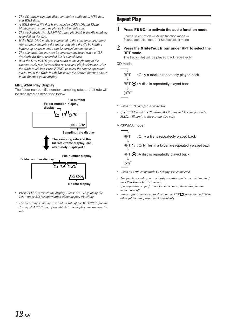 Repeat play | Alpine DVA-9965E User Manual | Page 14 / 70