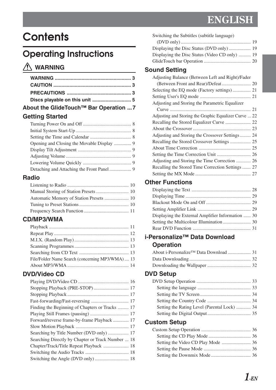 Alpine DVA-9965E User Manual | Page 3 / 70